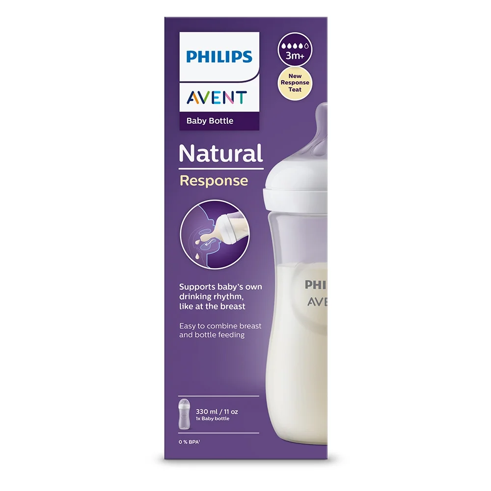 Philips Avent, responsywna butelka dla niemowląt Natural SCY906/01, 330 ml