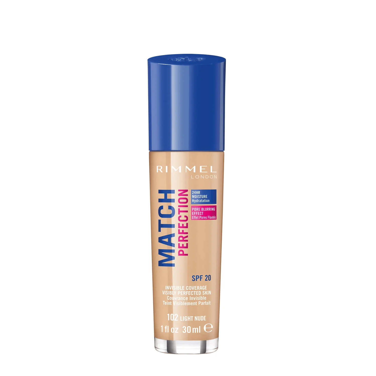 Rimmel Match Perfection podkład do twarzy nawilżający nr 102 Ivory Nude, 30 ml