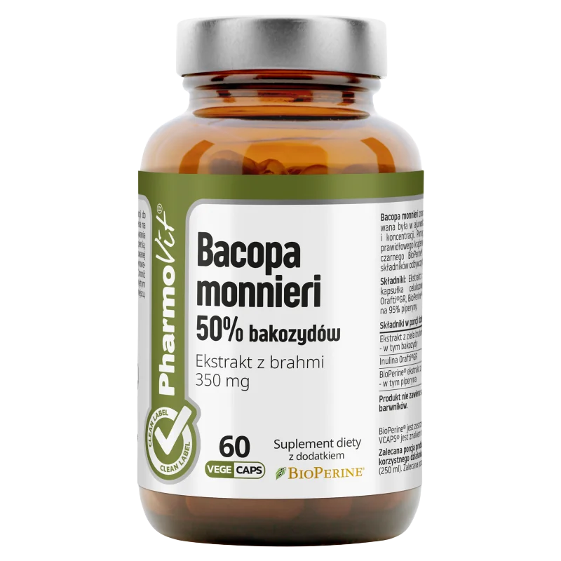 Pharmovit Bacopa monnieri 50% bakozydów, suplement diety, 60 kapsułek