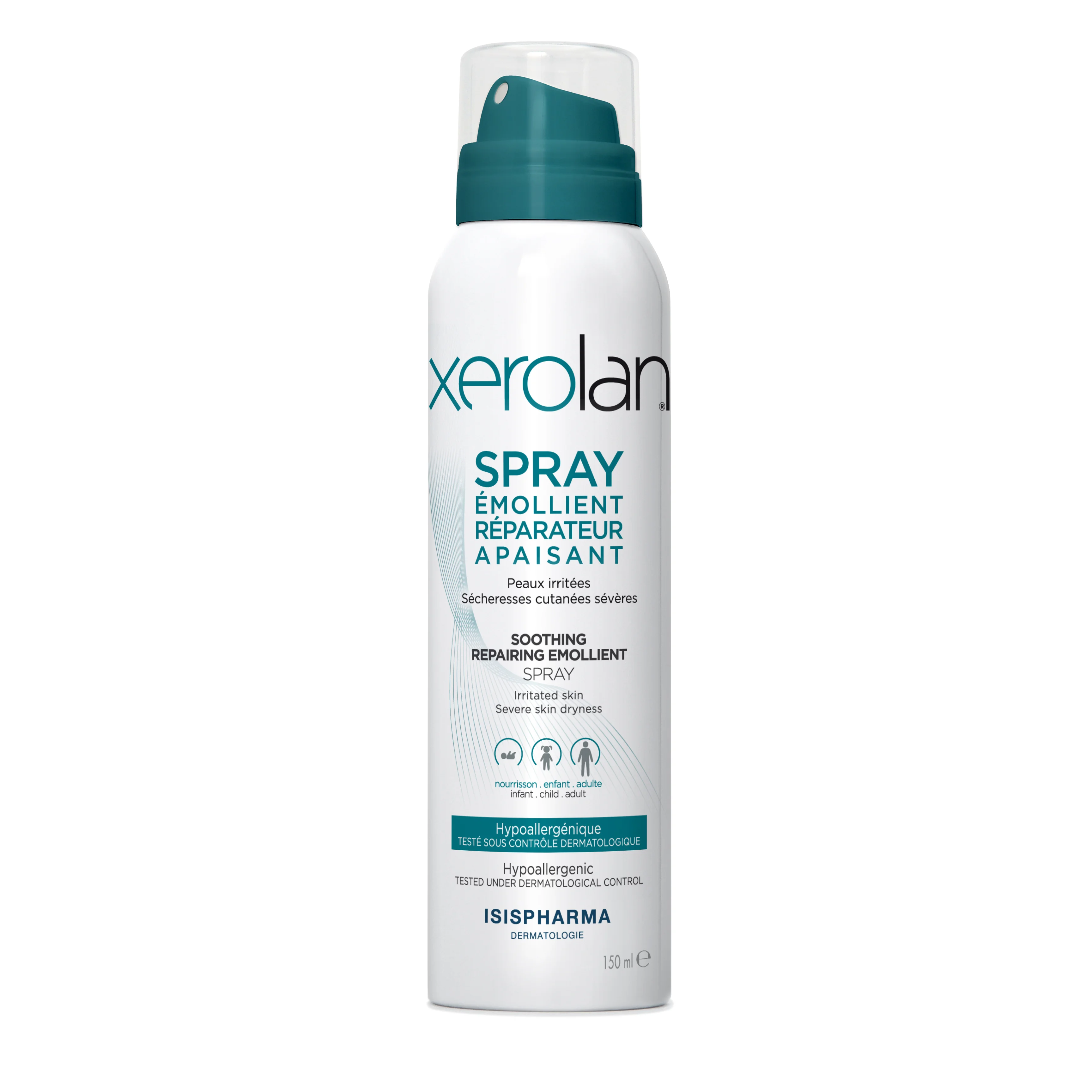 Isispharma Xerolan, Emolient w sprayu kojąco-naprawczy, 150 ml