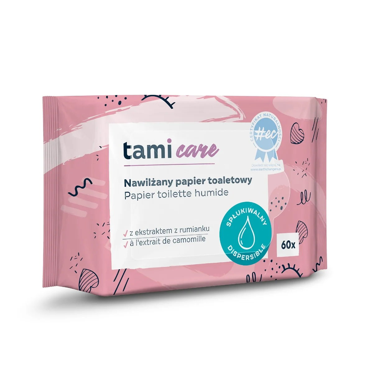 Tami Care papier toaletowy nawilżany, 60 szt.