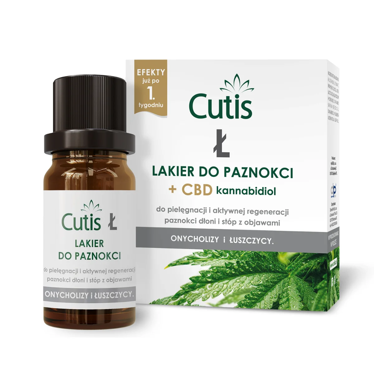 Cutis Ł Łuszczyca i Onycholiza, lakier do paznokci z CBD, 10 ml