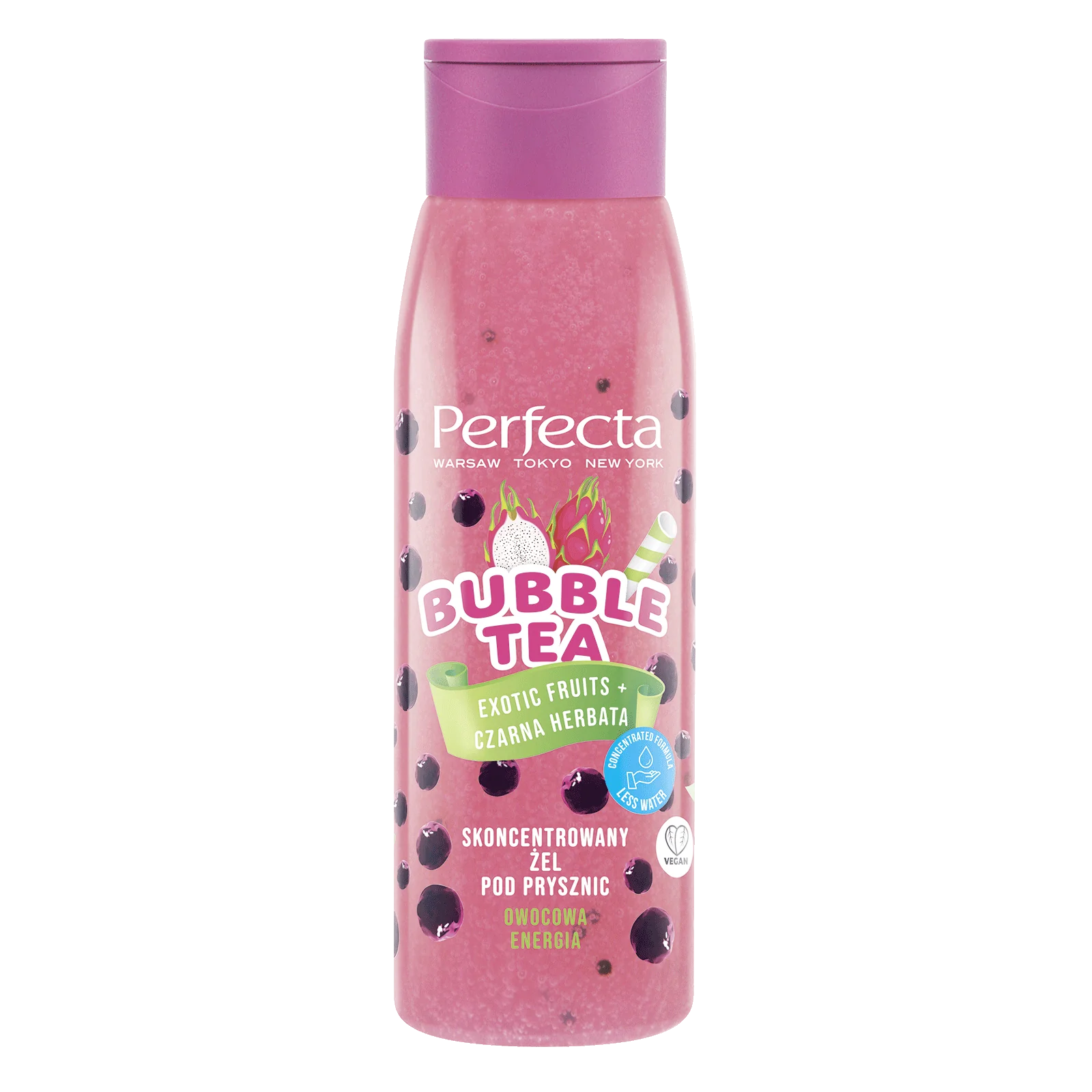 Perfecta Bubble Tea Exotic Fruits + czarna herbata skoncentrowany żel pod prysznic, 400 ml