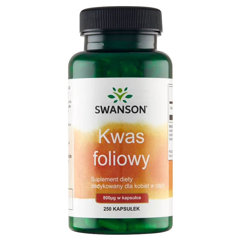 Swanson, Kwas foliowy, 800 mcg, suplement diety, 250 kapsułek