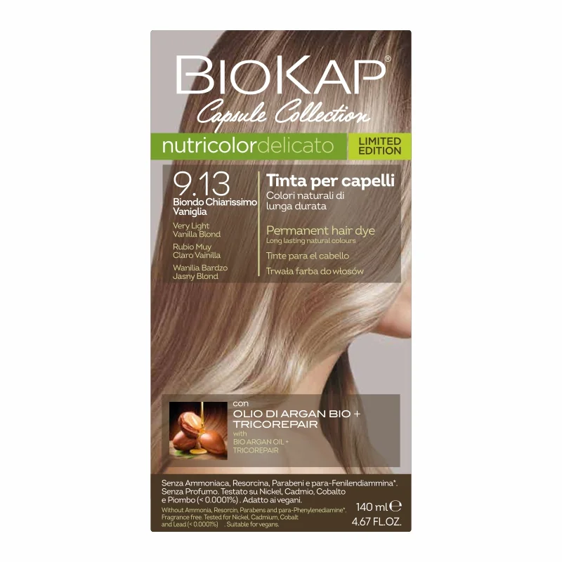 Biokap Delicato farba do włosów 9.13 Wanilia Bardzo Jasny Blond, 140 ml