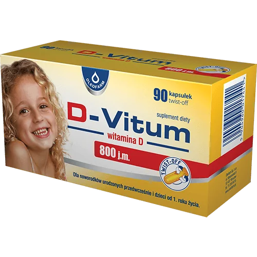 D-Vitum Witamina D 800 j.m., suplement diety, 90 kapsułek twist-off