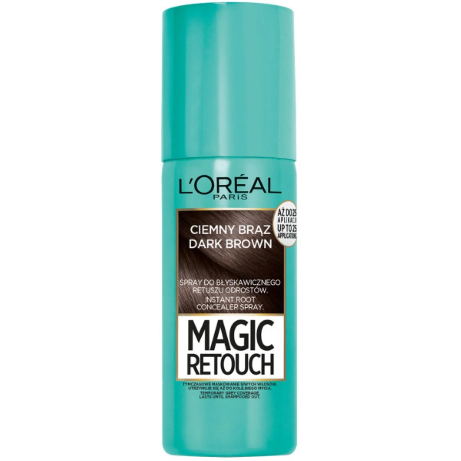 L’Oreal Magic Retouch spray do retuszu odrostów ciemny brąz, 75 ml