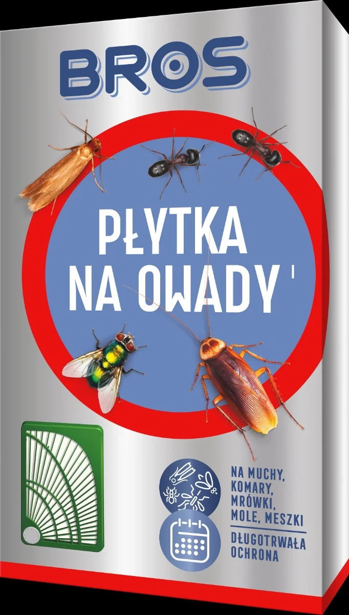 BROS Płytka na owady na muchy, komary, mrówki i mole, 1 szt.