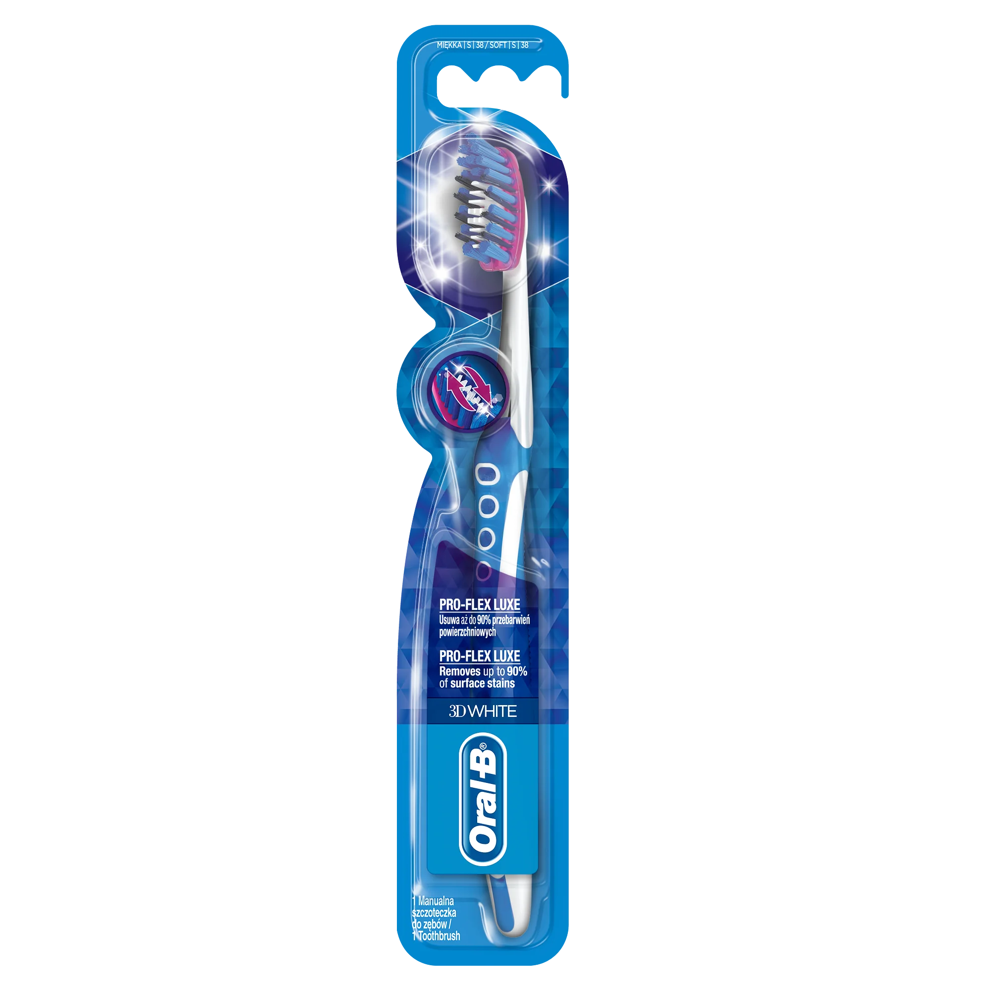 Oral-B 3D White Luxe Pro-Flex manualna szczoteczka do zębów miękka, 1 szt.