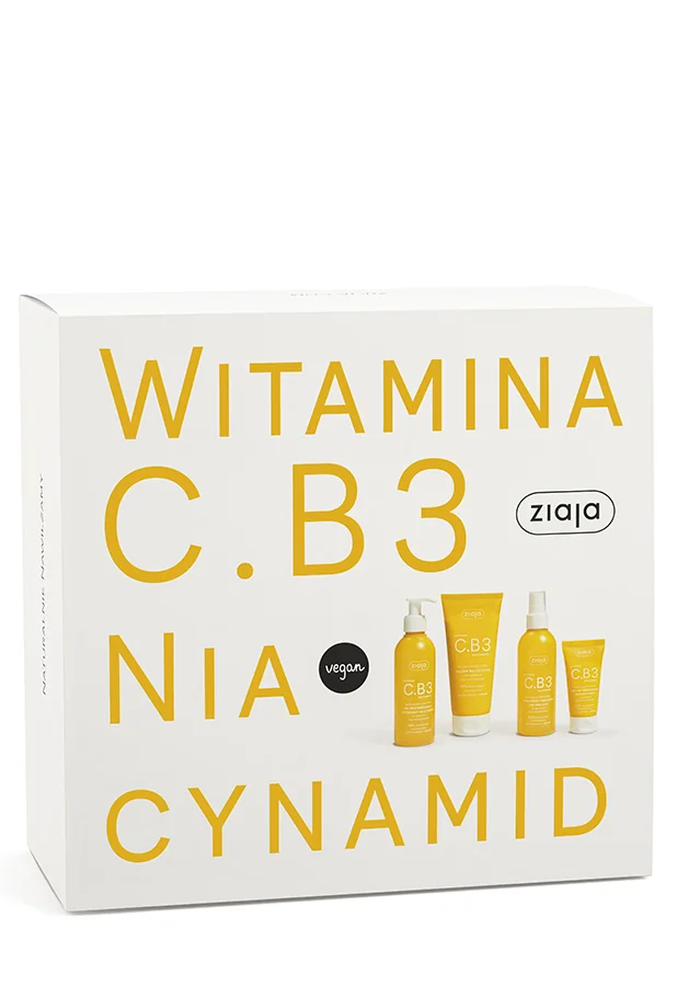 Ziaja, zestaw witamina c.b3 niacynamid (190 ml + 30 ml + 50 ml + 50 ml)