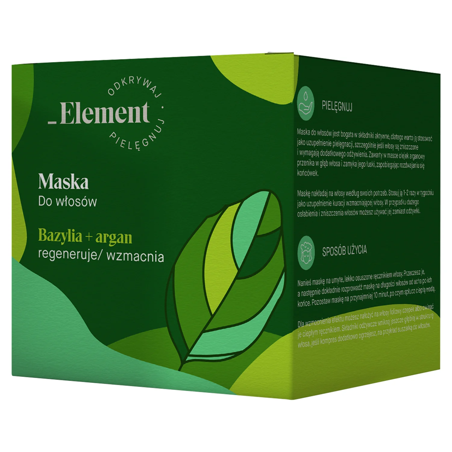 Element maska do włosów Bazylia + Argan, 200 ml