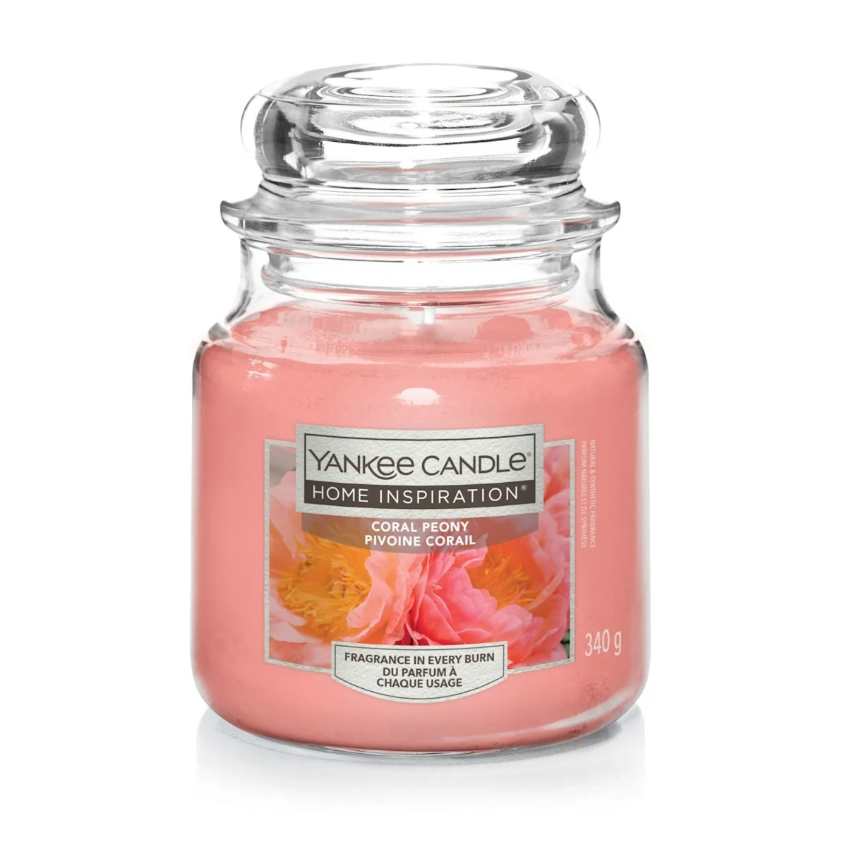 Yankee Candle Home Inspiration świeca zapachowa w szklanym słoiku Coral Peony, 340 g