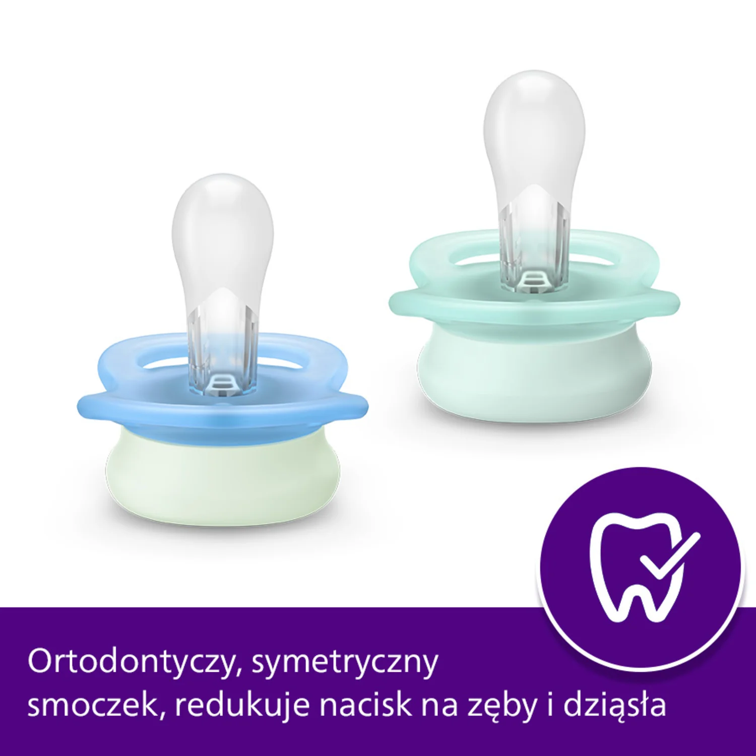 Philips Avent Ultra Start SCF075/08 smoczek świecący w ciemności, 2 szt.