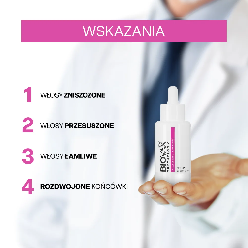 Biovax Trychologic Przesuszenie i Łamliwość serum do skóry głowy, 50 ml