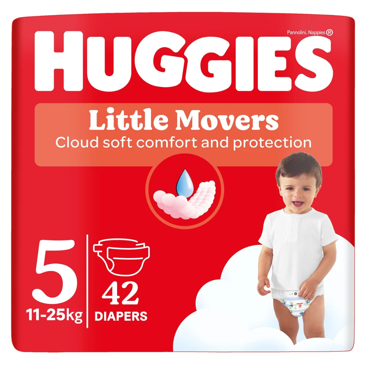 Huggies Little Movers pieluszki rozmiar 5 (11-25 kg), 42 szt.