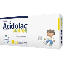 Acidolac Junior suplement diety, smak białej czekolady, 20 misio-tabletek