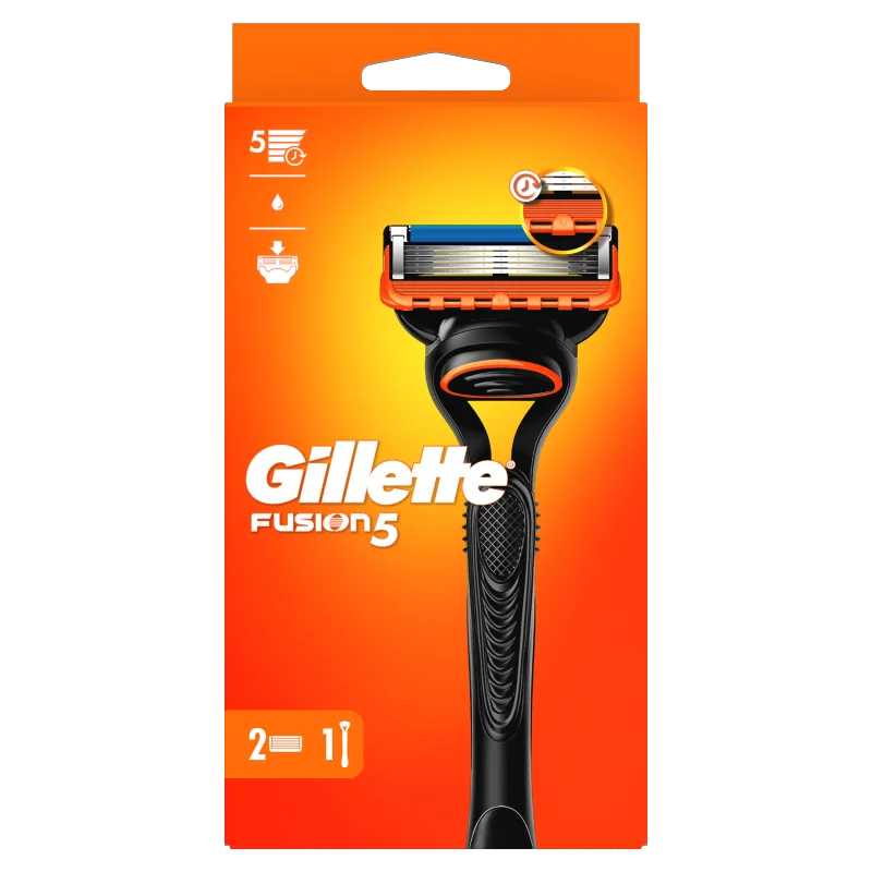 Gillette Fusion5 Maszynka do golenia z 2 wymiennymi ostrzami dla mężczyzn, 1 szt. 