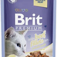 Brit Premium Cat Pouch Karma z wołowiną w galarecie dla dorosłych kotów, 85 g