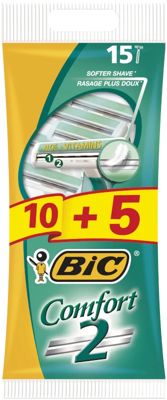 BiC Comfort 2 Maszynka do golenia dla mężczyzn, 15 szt.