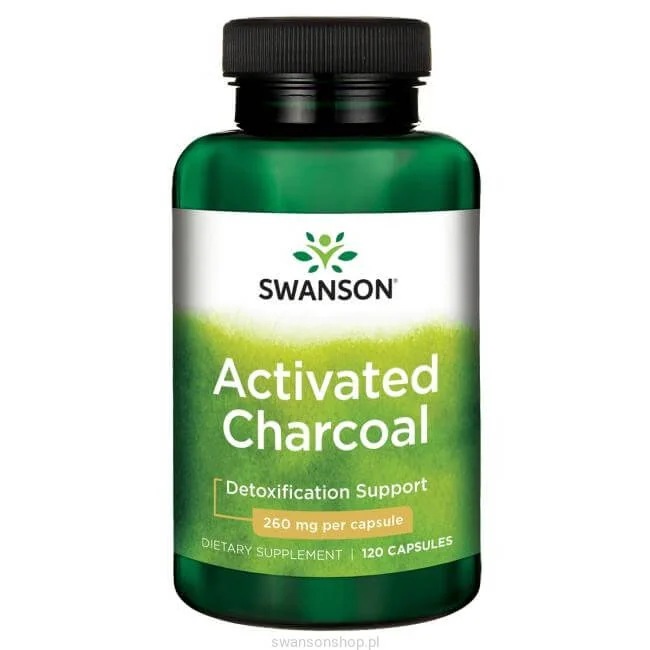 Swanson Activated Charcoal, suplement diety, 120 kapsułek