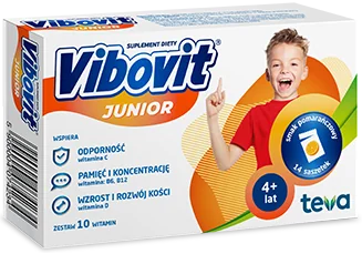 Vibovit Junior, suplement diety, smak pomarańczowy, 30 saszetek