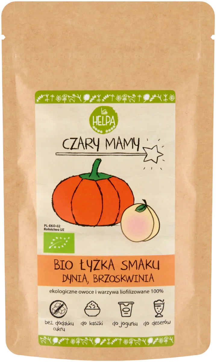 HELPA Czary Mamy Bio Łyżka smaku dynia, brzoskwinia, 40 g