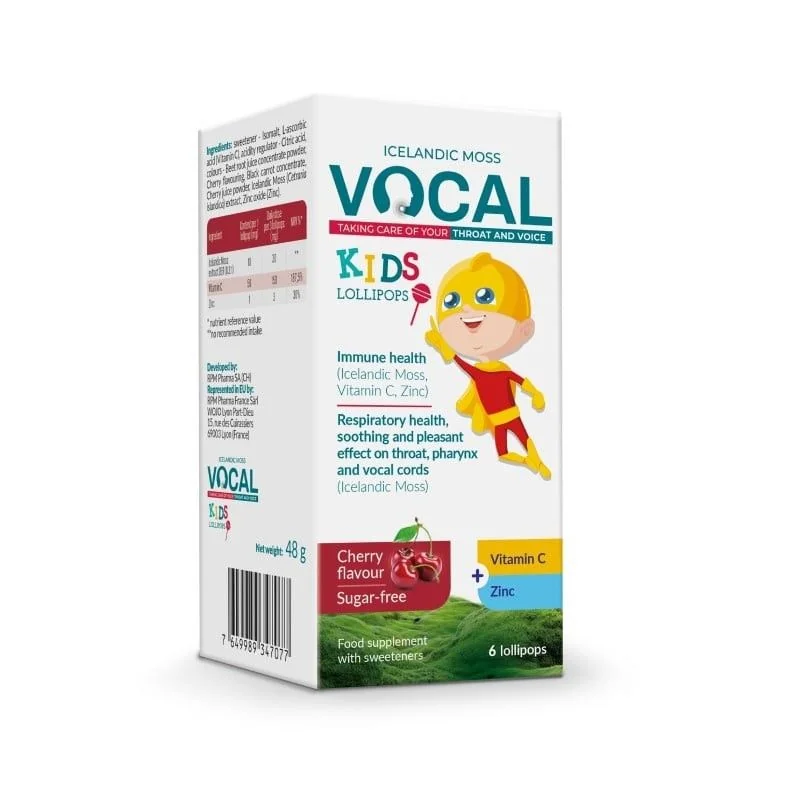 Vocal kids, lizaki o smaku wiśniowym, 6 sztuk