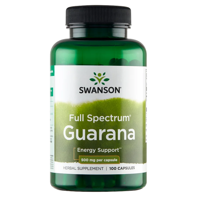 Swanson, Guarana, 500 mg, suplement diety, 100 kapsułek