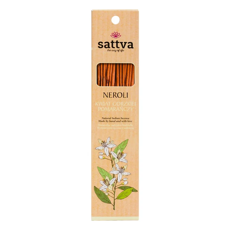 Sattva Natural Indian Incense Neroli naturalne indyjskie kadzidełka Kwiat gorzkiej pomarańczy, 15 szt.