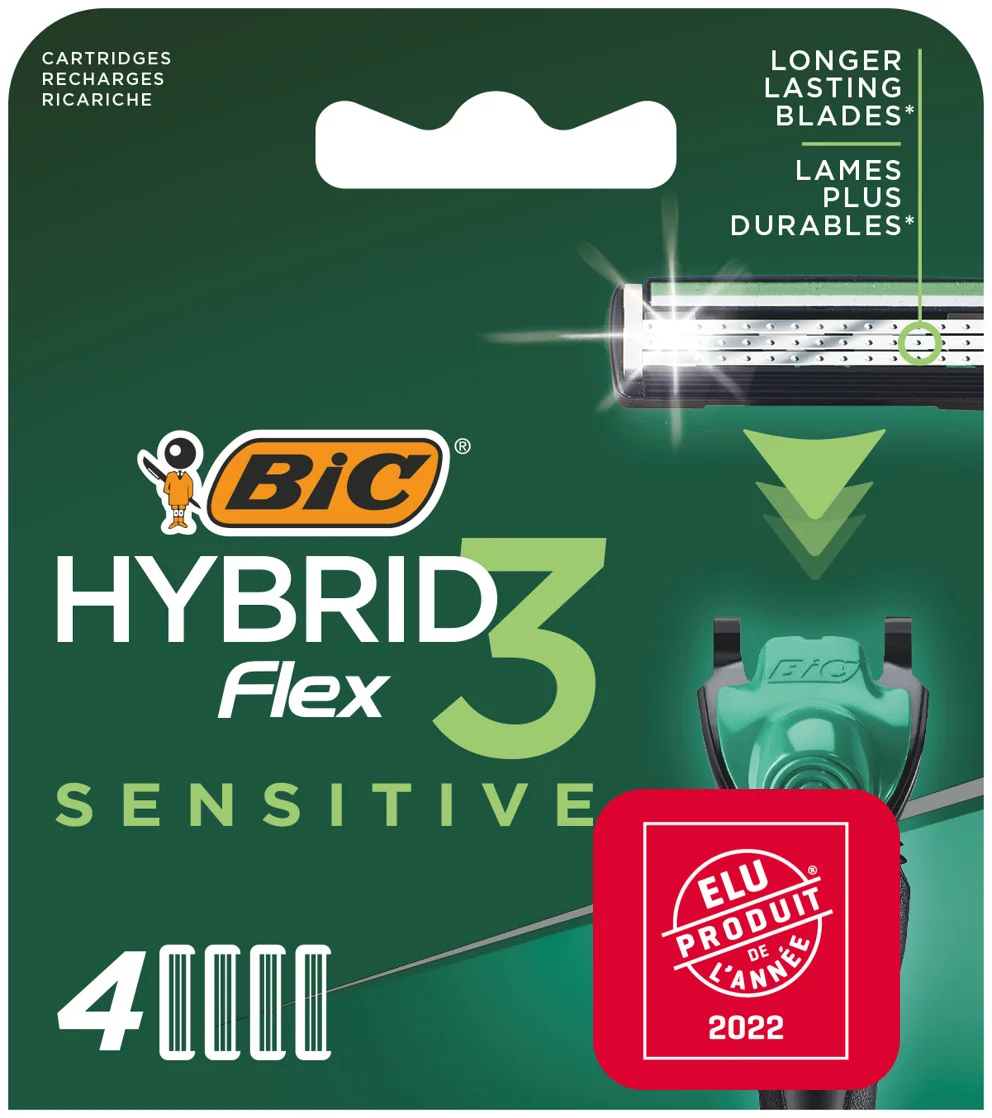 BiC Hybrid Flex 3 Sensitive wkłady do maszynki do golenia, 4 szt.