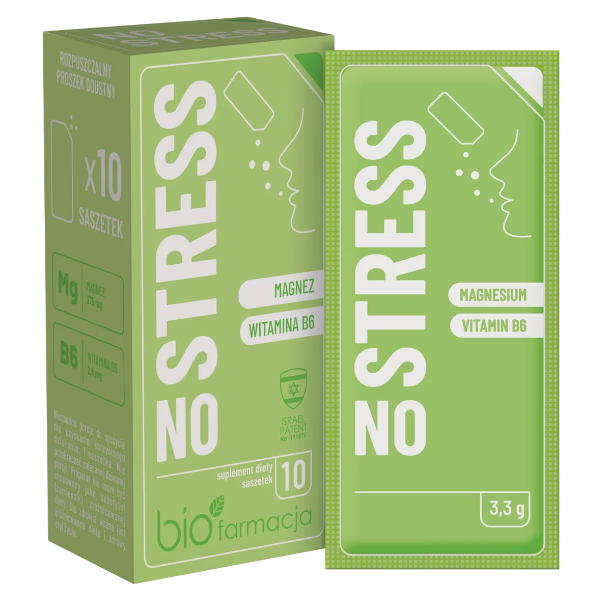 Biofarmacja No Stress naturalny magnez i witamina B6, 10 szt.