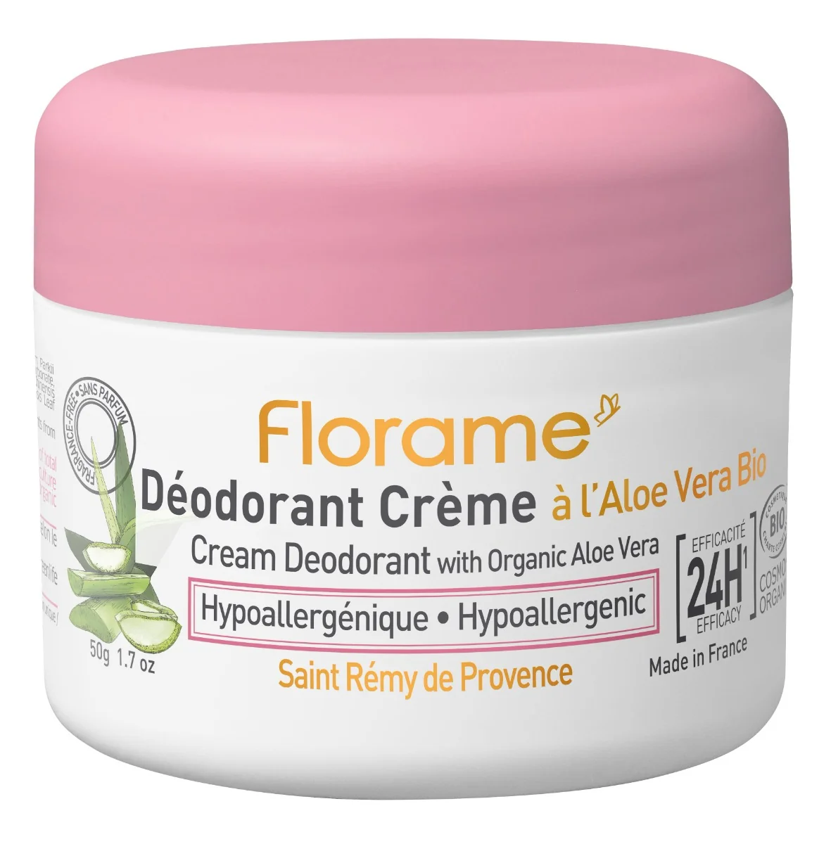 Florame Hipoalergiczny dezodorant w kremie z aloesem, 50 g