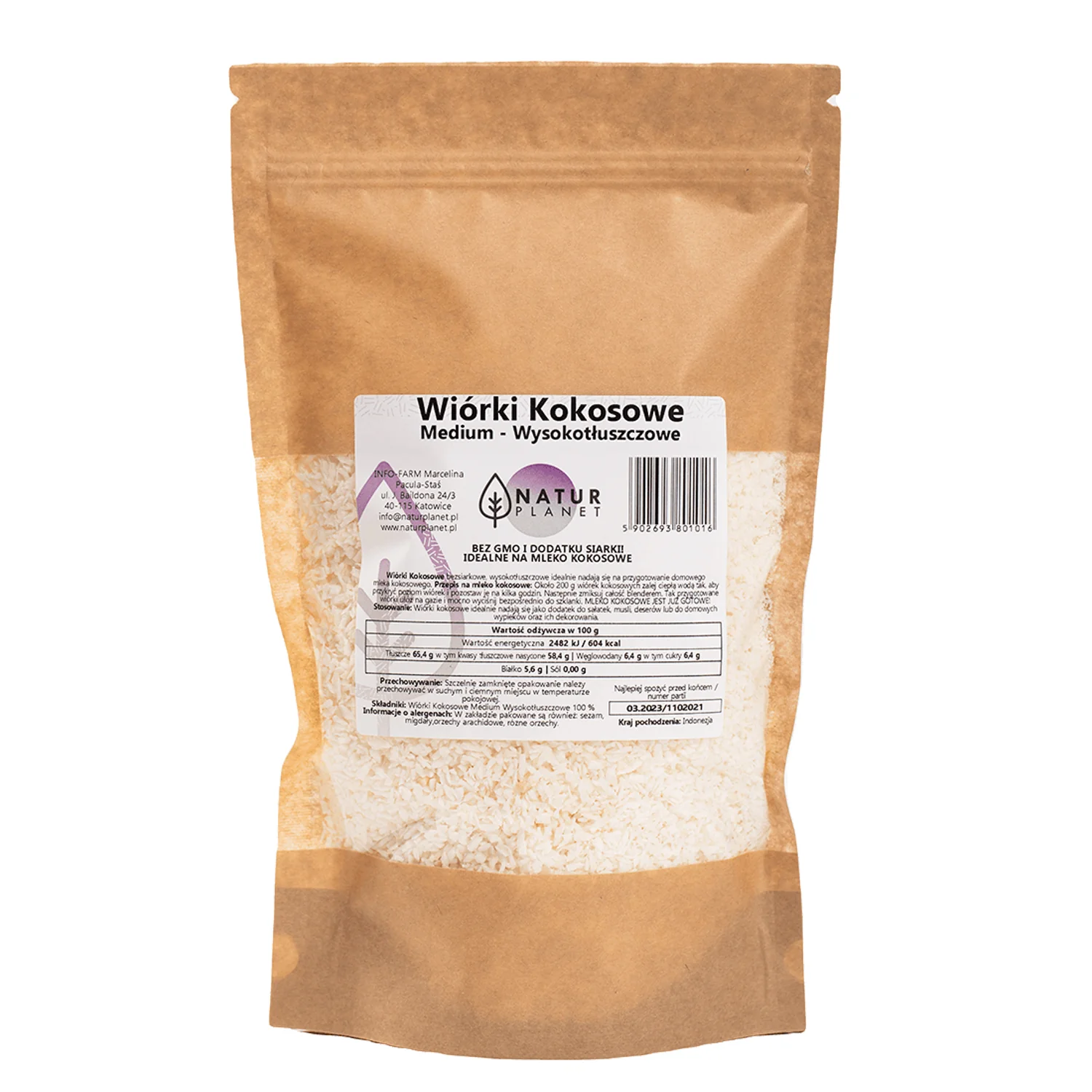 Natur Planet wiórki kokosowe, 250 g