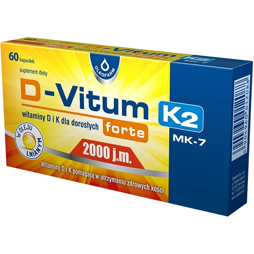 D-Vitum Forte 2000 j.m. K2, suplement diety, 60 kapsułek