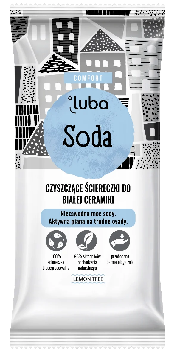 Luba Comfort Soda czyszczące ściereczki do białej ceramiki, 24 sztuki