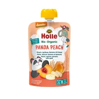 Holle BIO Organic Panda Peach mus brzoskwinia, morela, banan z orkiszem, 100 g