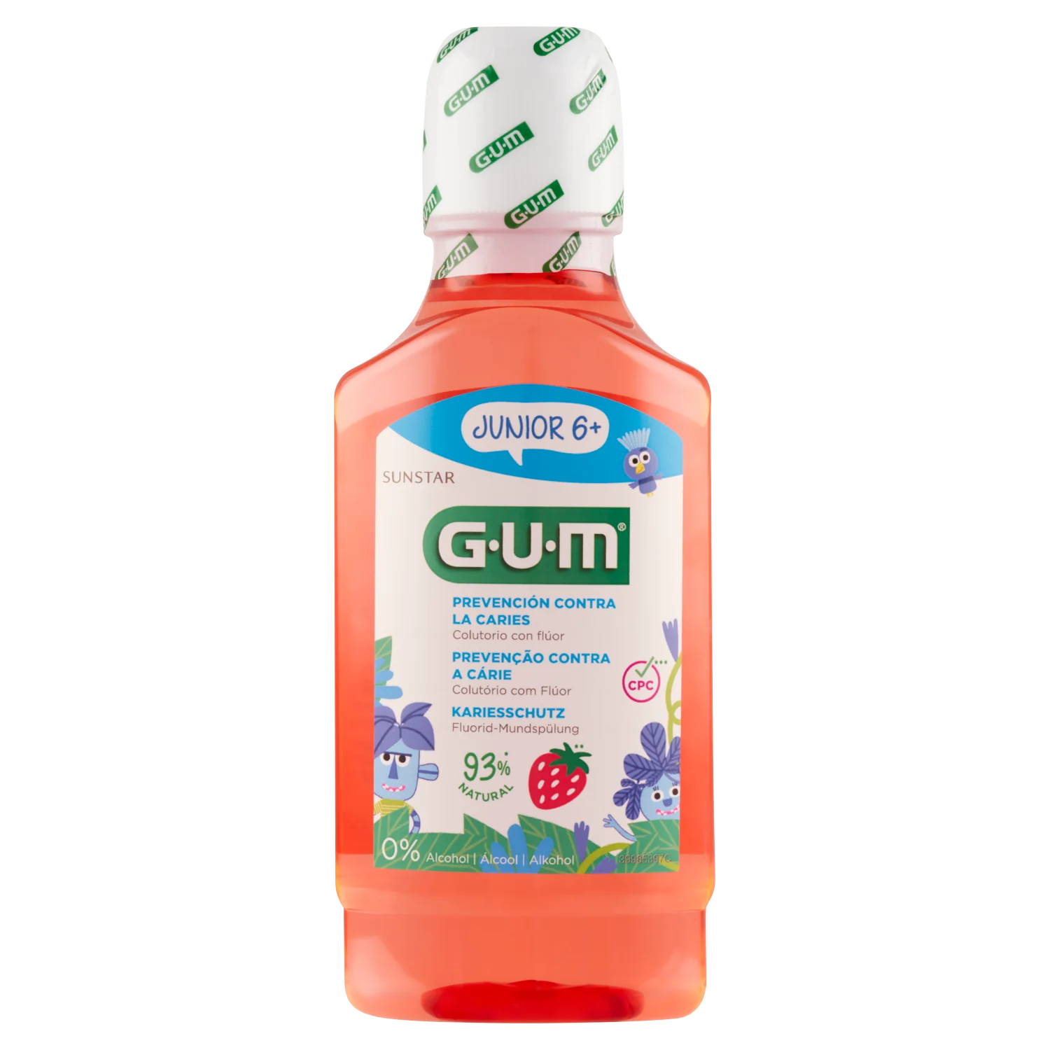 Sunstar Gum Junior Monster, płyn do płukania jamy ustnej dla dzieci w wieku 6+, 300 ml