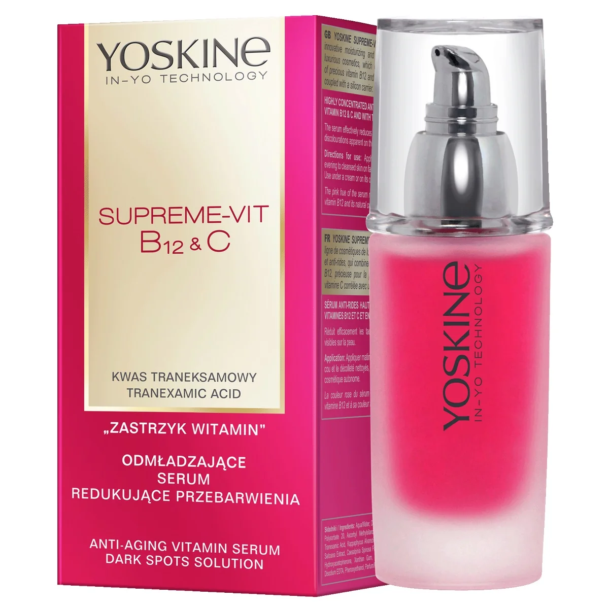 Yoskine Supreme-Vit B12 & C, odmładzające serum redukujące przebarwienia, 30 ml