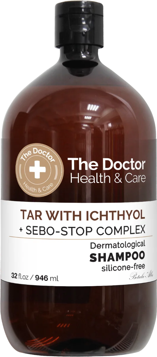 The Doctor Health & Care, dermatologiczny szampon do włosów Dziegieć z Ichtiolem + Sebo-Stop Complex, 946 ml