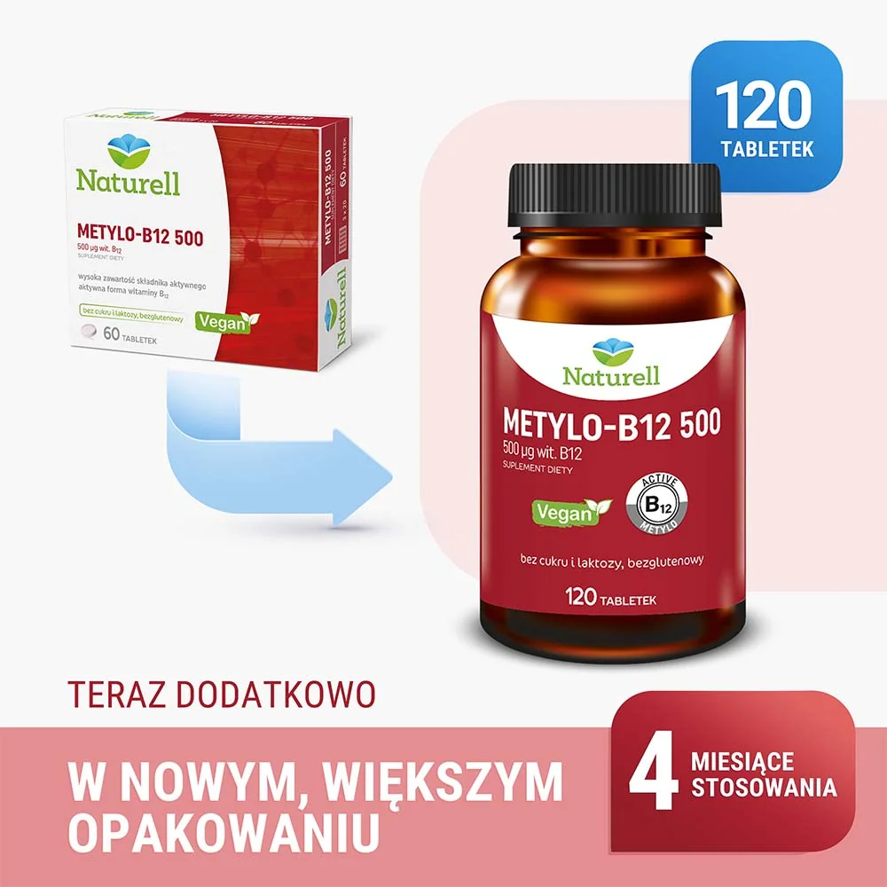 Naturell Metylo-B12 500, 120 tabletek