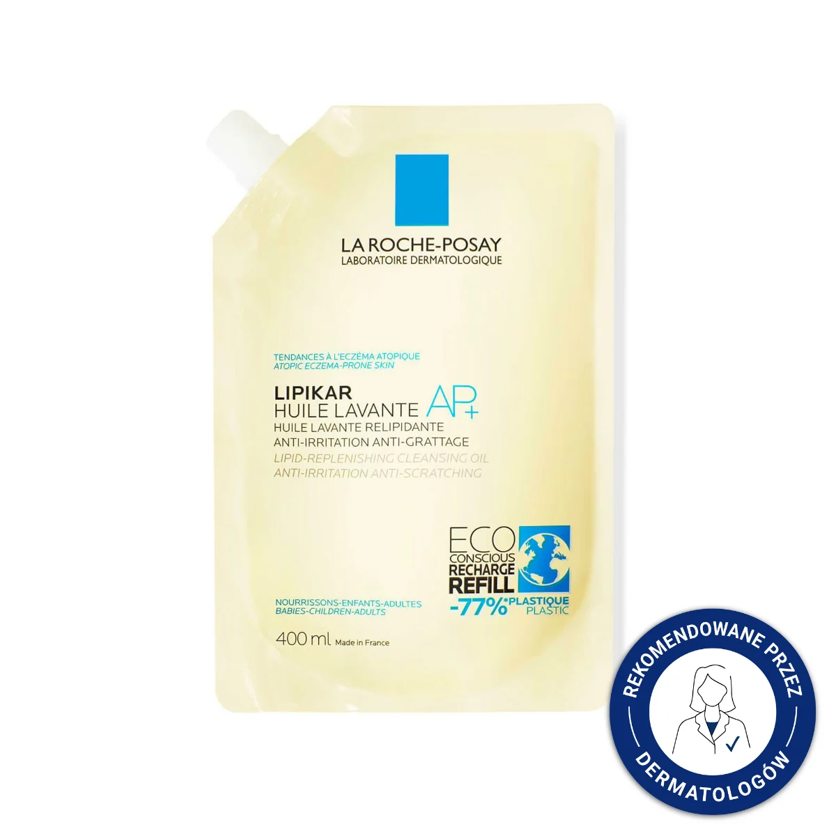 La Roche-Posay Lipikar Ap+ Huile Lavante, olejek myjący (refill), 400 ml