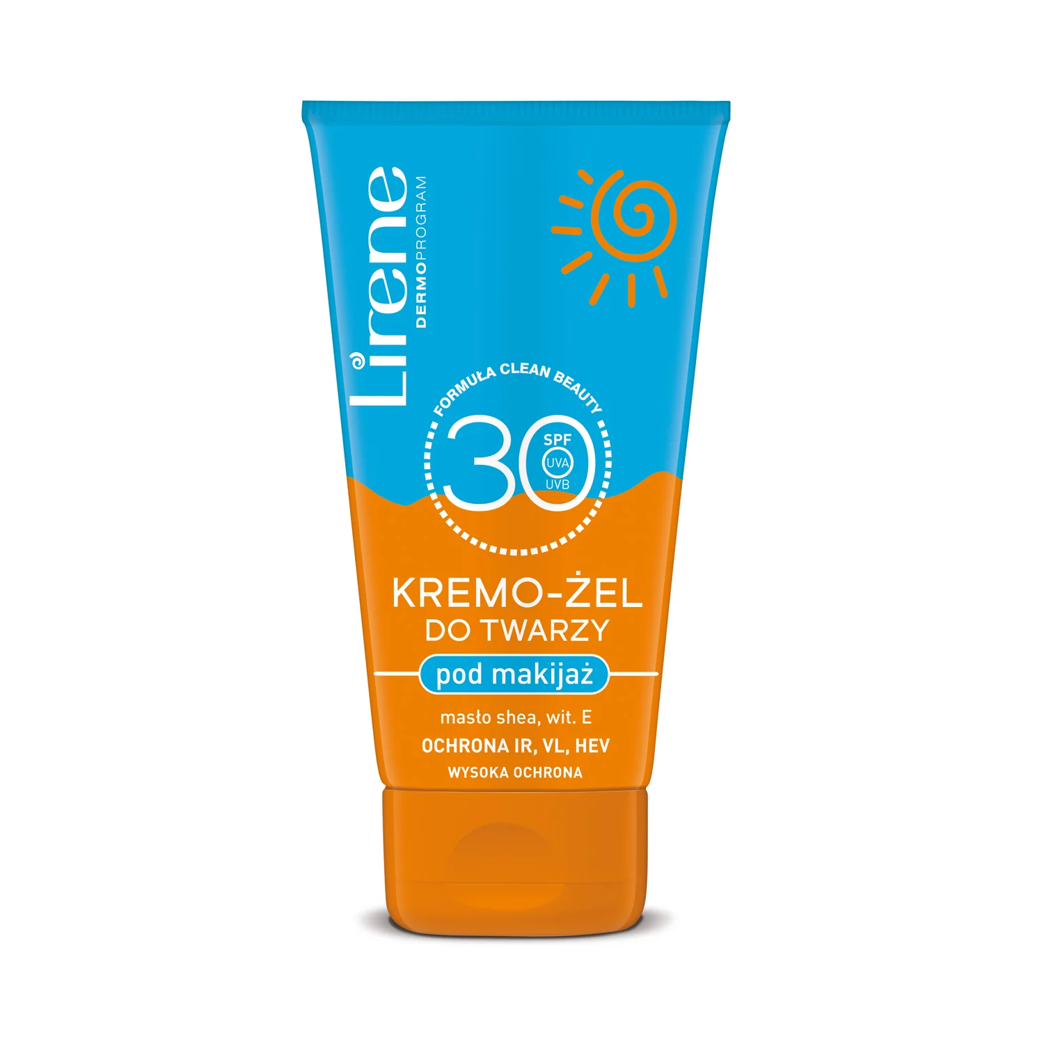 Lirene Sun, kremo-żel do twarzy pod makijaż SPF 30, 50 ml