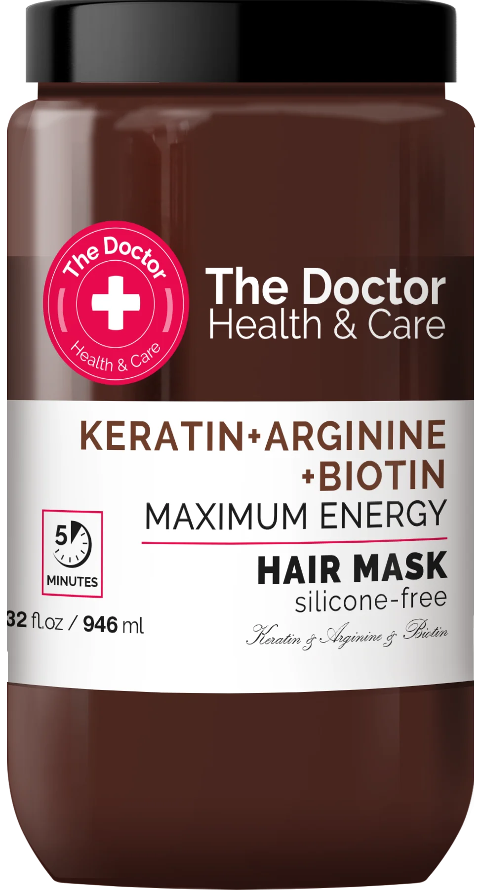 The Doctor Health & Care, maska do włosów wzmacniająca Keratyna + Arginina + Biotyna, 946 ml