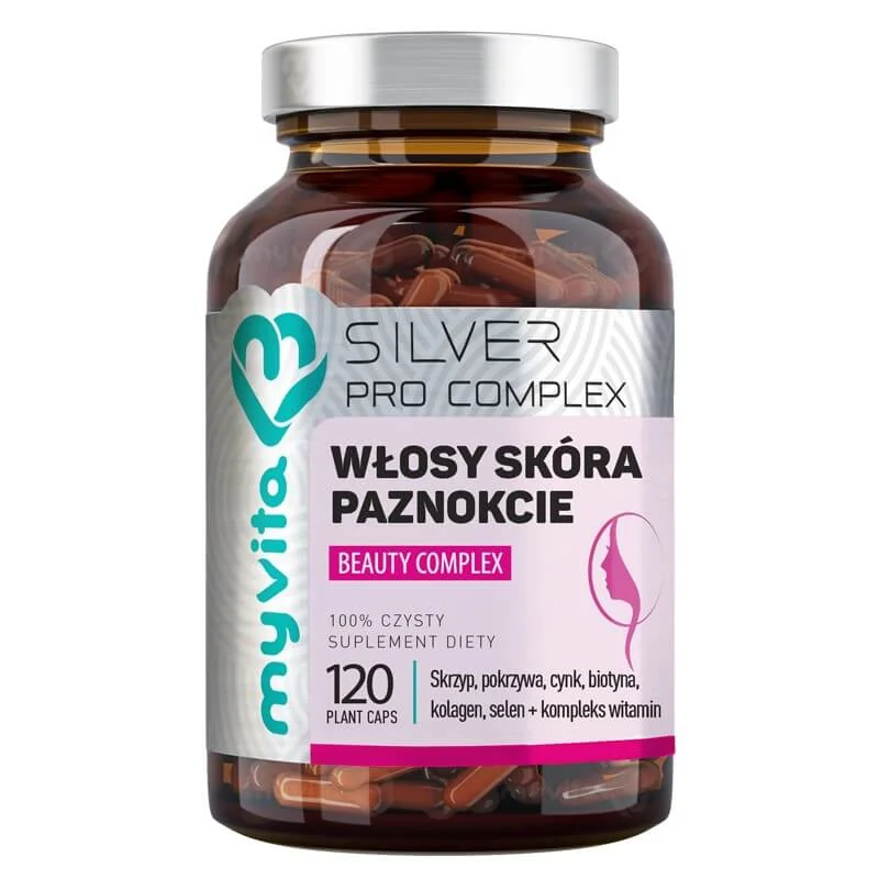 MyVita Silver Włosy Skóra Paznokcie, suplement diety, 120 kapsułek