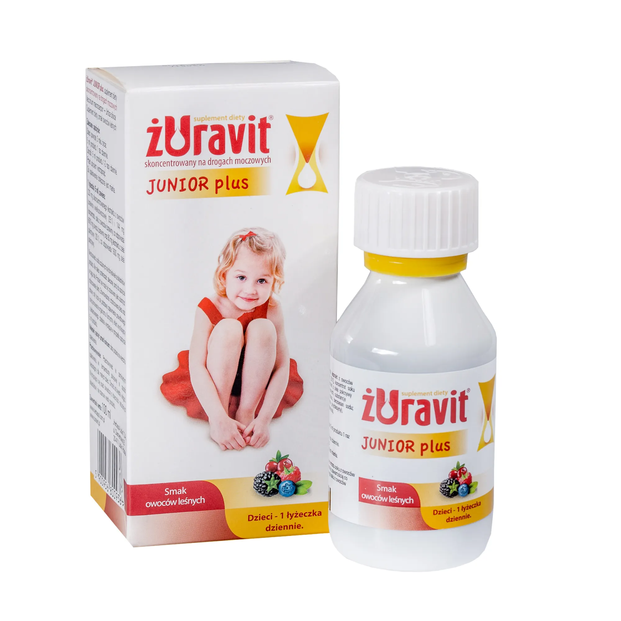 Żuravit Junior Plus, suplement diety, smak owoców leśnych, 100 ml 