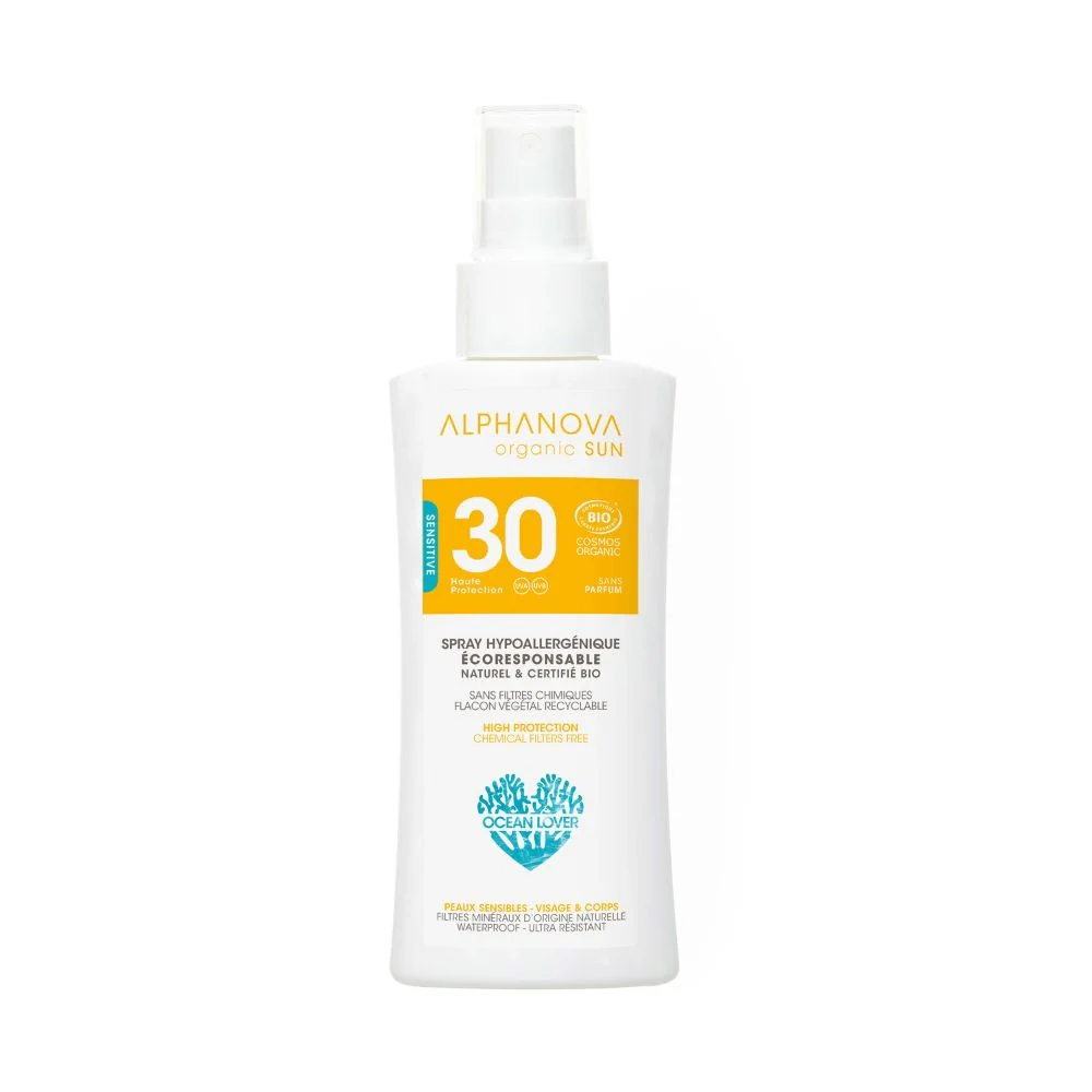 ALPHANOVA SUN Bio, spray przeciwsłoneczny z filtrem mineralnym SPF 30, 90 g