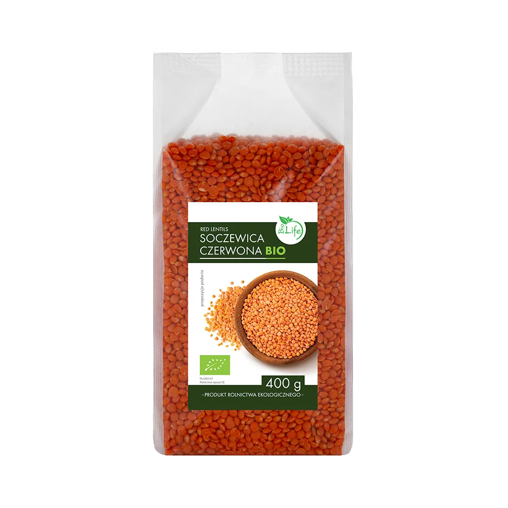 BioLife, ekologiczna Soczewica czerwona, 400 g