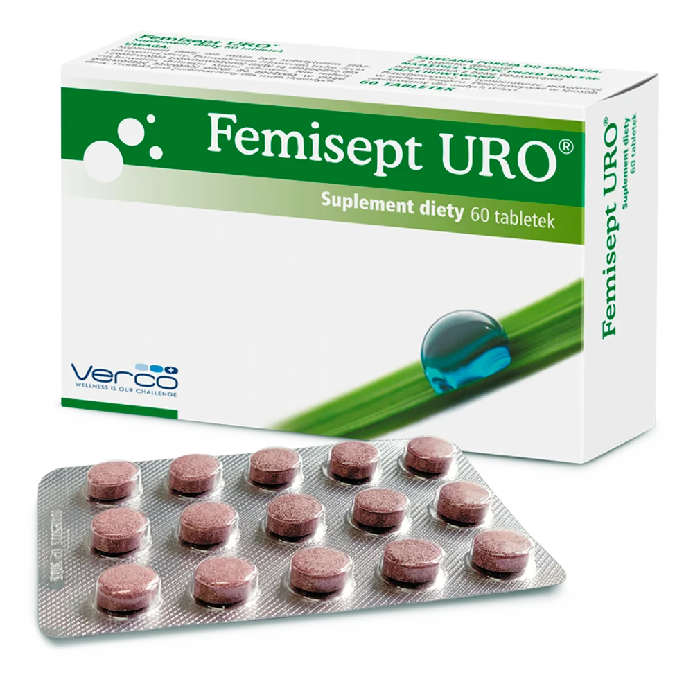 Femisept Uro, suplement diety, 60 tabletek