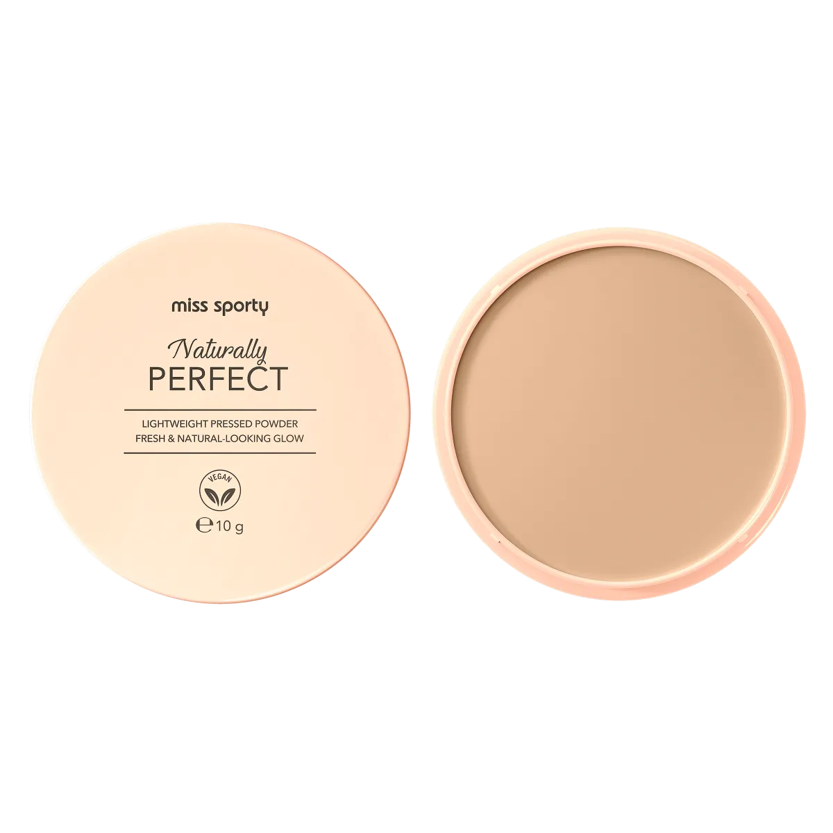 Miss Sporty Naturally Perfect Wegański puder prasowany nr 002 Light, 10 g 