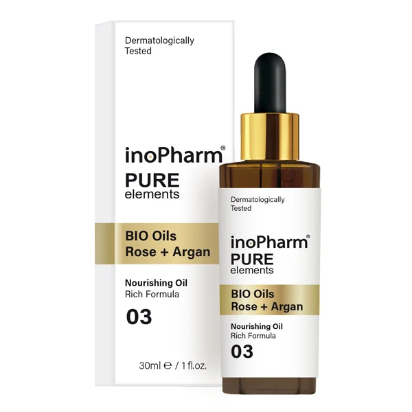 inoPharm Pure Elements Bio Oils Róża & Olejek arganowy, serum do twarzy, 30 ml